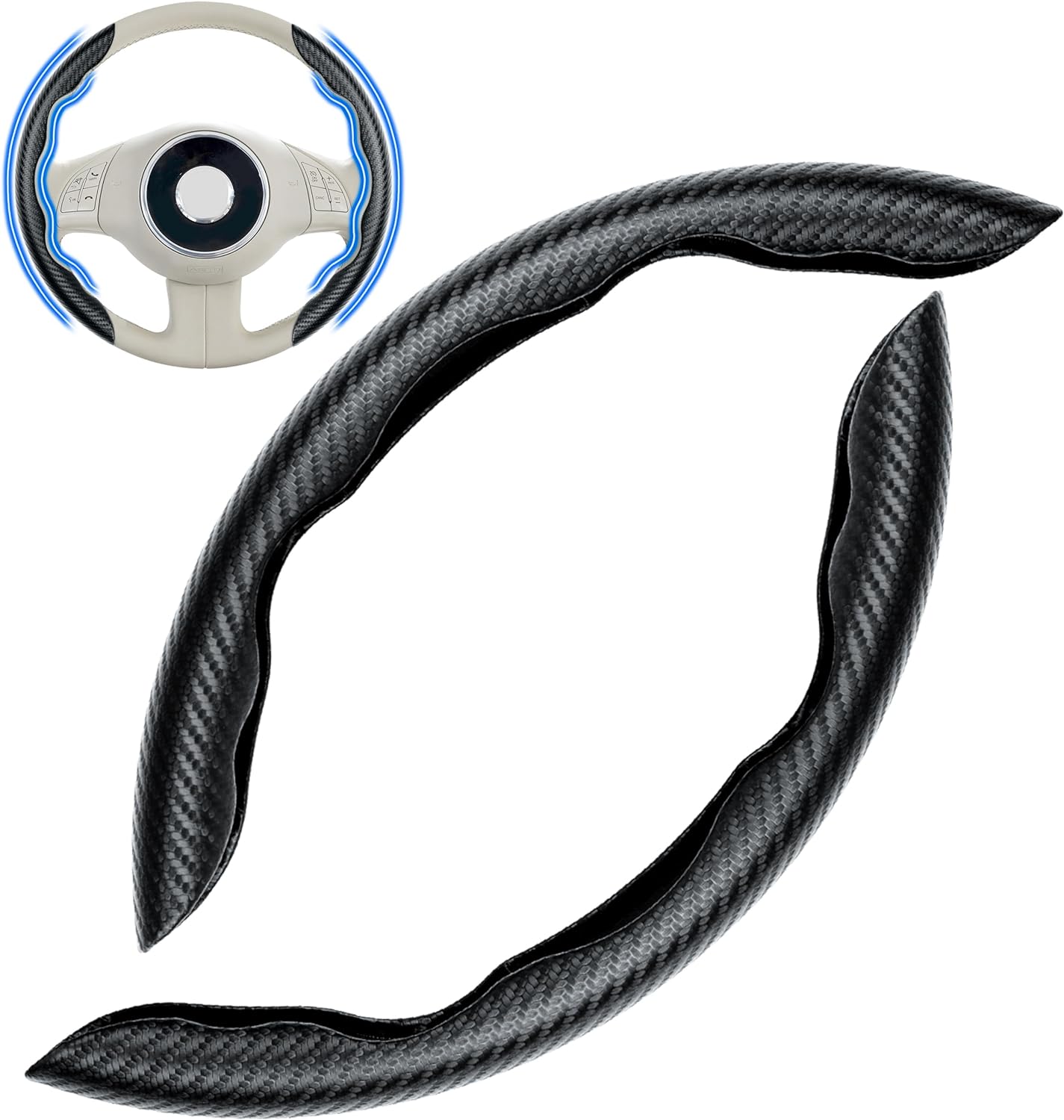 Grip Carbon Fiber Steering Wheel Cover