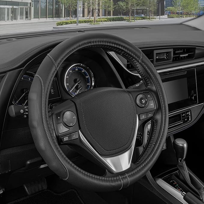 Motor Trend Synthetic Leather Steering Wheel Cover