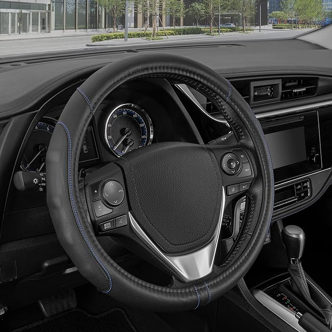 Motor Trend Synthetic Leather Steering Wheel Cover